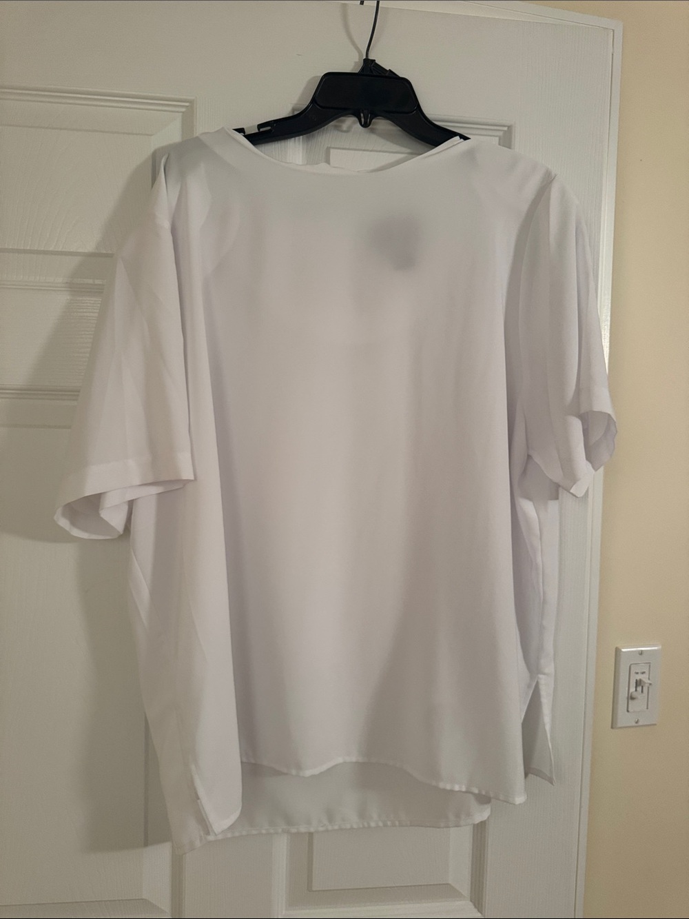 White Womens Dressy Short Sleeve Blouse